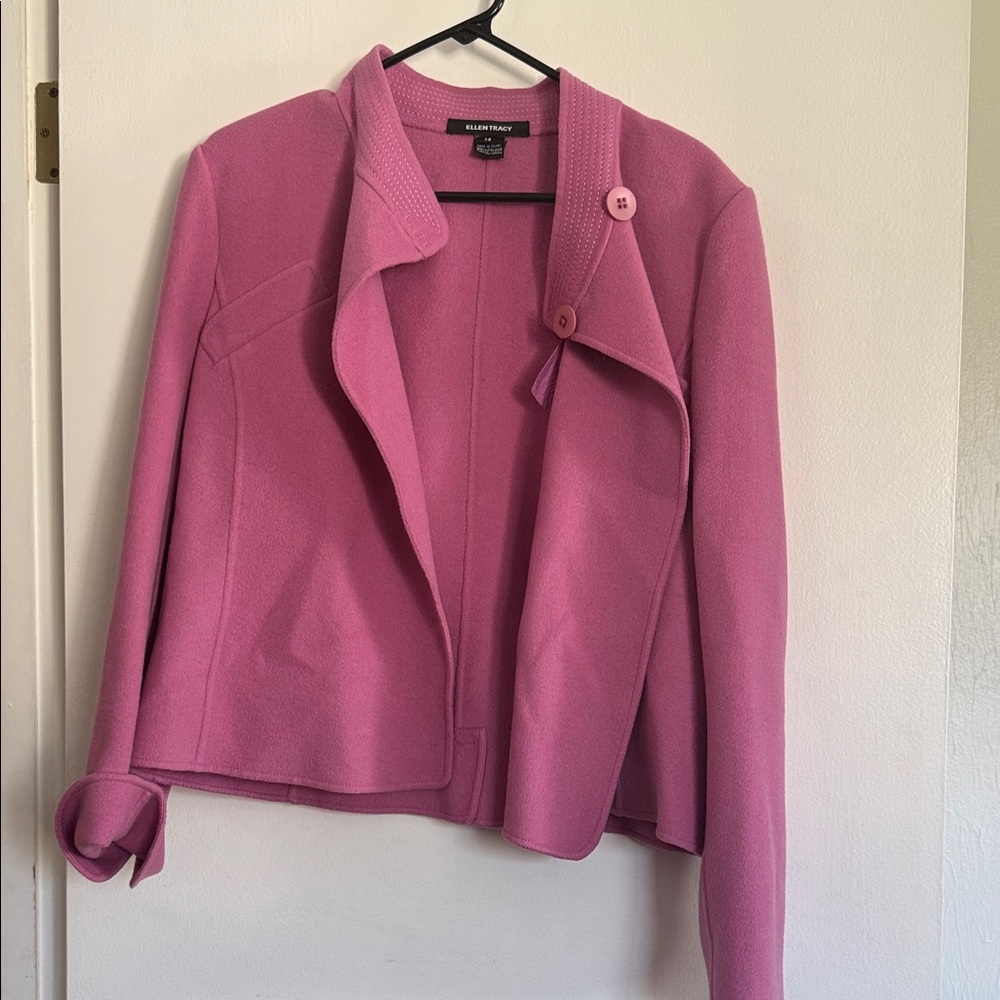 Ellen Tracy Rose Pink Open-Front Blazer